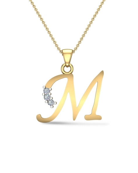 Buy Gold Plated Cubic Zirconia Personalised Letter M Pendant Necklace by  MNSH Online at Aza Fashions.