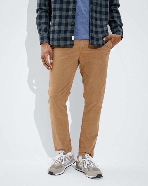 American Eagle Casual Trousers  Buy American Eagle Khaki Solid Casual  Trousers Online  Nykaa Fashion