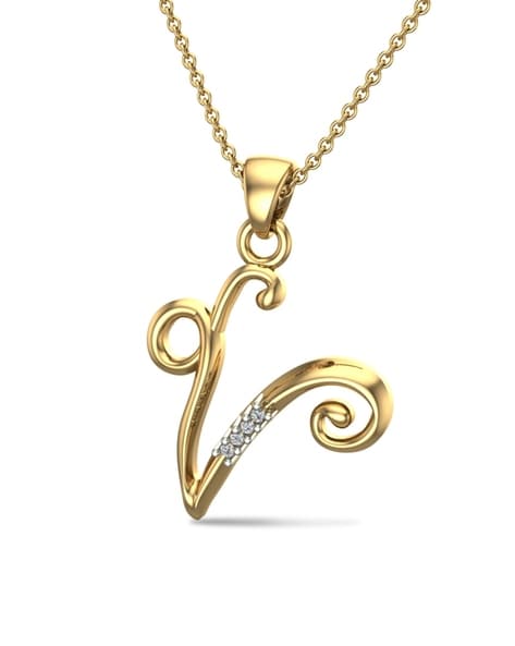 Gold v sale pendant