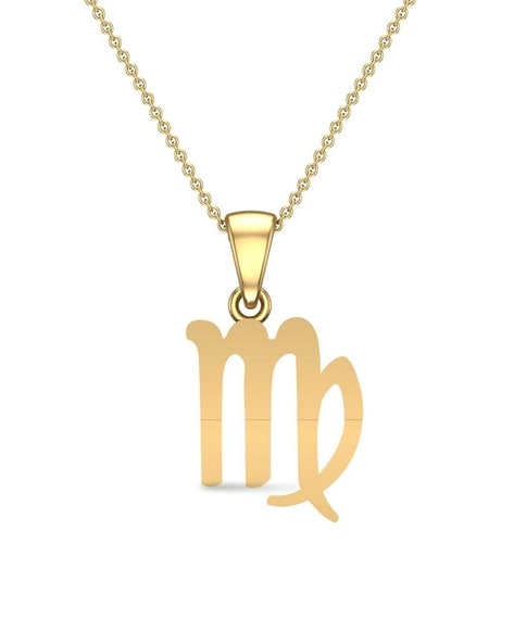 Brilliance Fine Jewelry Virgo Symbol Pendant in Sterling Silver and 14K Gold  Plate,20