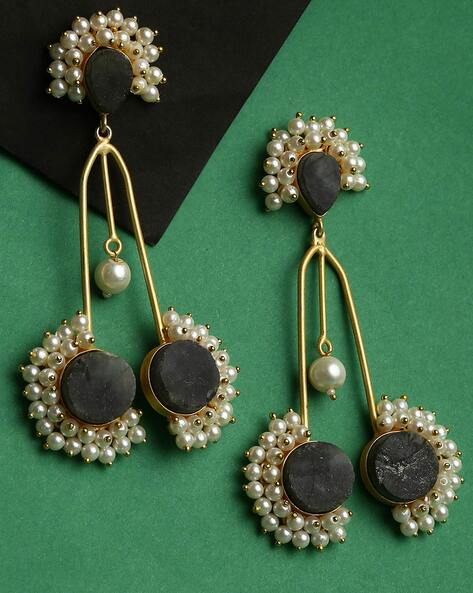 Apara Dangling Latest Pink and White colour With pearl drop Ring Jhumka  Earrings | Apara Fashions - For who you are | Fashion Jewelry for the  discerning.