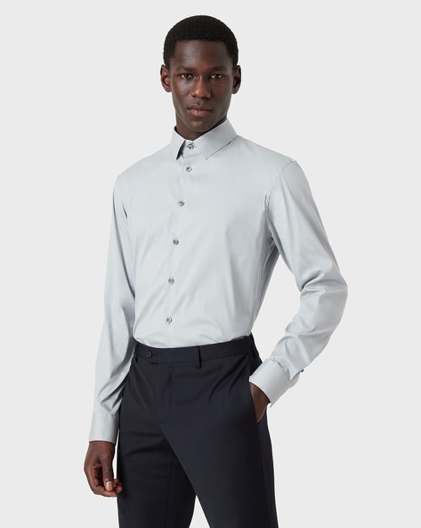 Regular Fit Shirt with Spread Collar