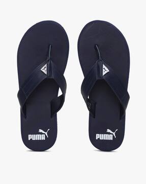 puma blue slippers