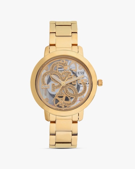 Guess (W1178G3) Rose-gold Skeleton Blue Silicon Automatic Men's Watch -  YouTube