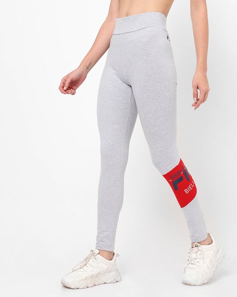 FILA Heathered Leggings with Placement Brand Print