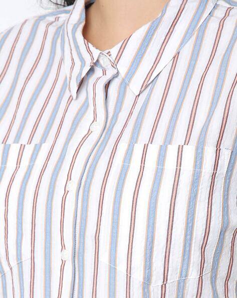 Striped Shirt with Patch Pockets view 3