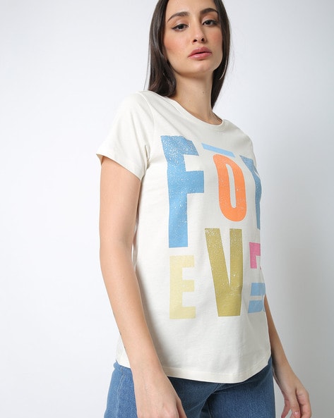 Buy White Tshirts for Women by DNMX Online