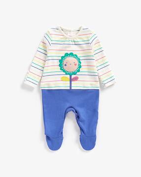 mothercare Striped Sleepsuit with Applique-picture-29