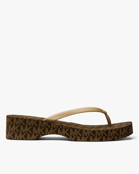 Buy Vanilla/ gold Flip Flop & Slippers for Women by Michael Kors Online | Ajio.com