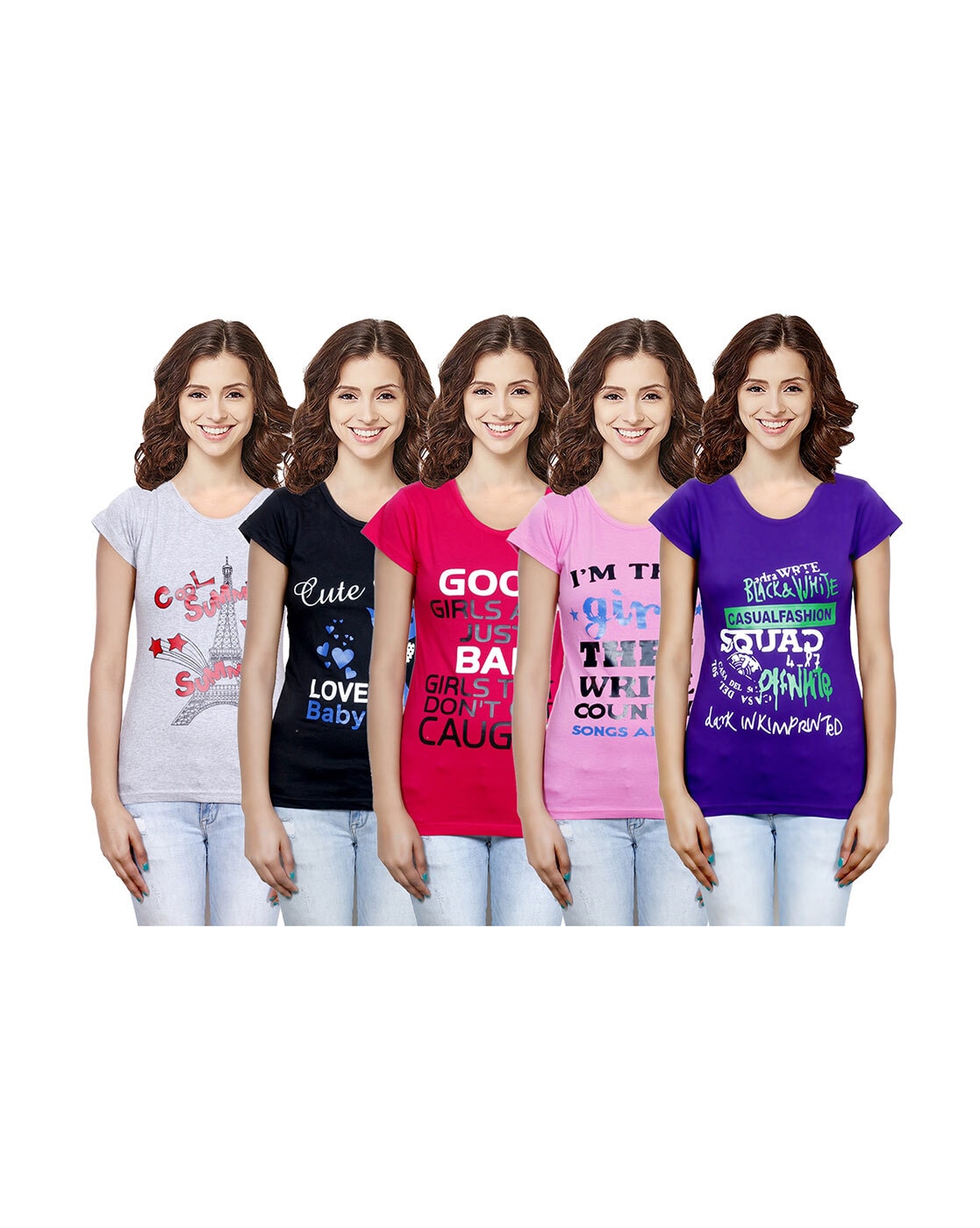 Buy Multicolor Tshirts for Women by INDIWEAVES Online | Ajio.com