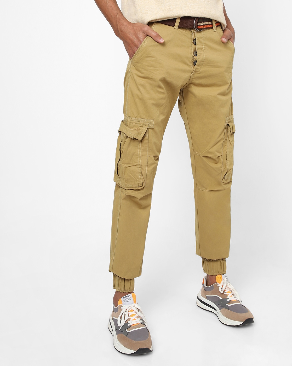 Beige Mens Cargo Pants for Sport and Leisure  Shop Mens Sports Pants   Gym Generation