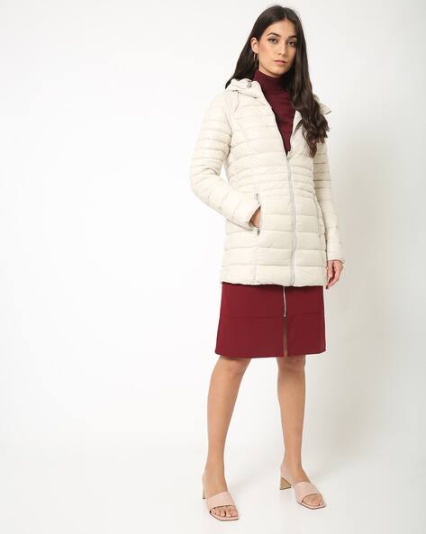 thin hooded puffer jacket