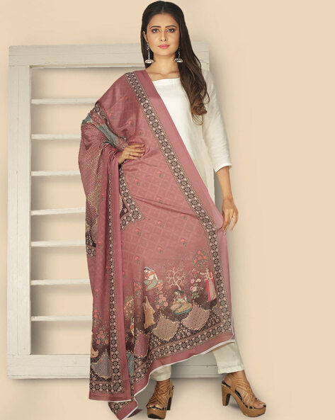 Printed Dupatta with Contrast Border Price in India