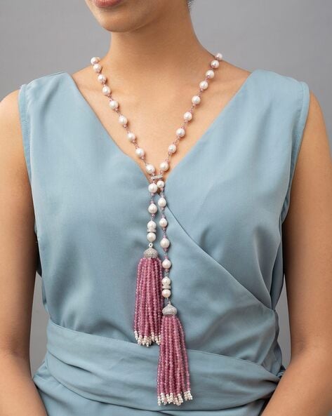 Beaded lariat on sale