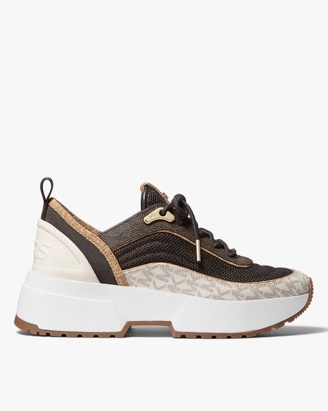 Versace Chain Reaction Gold-Sole Trainer Sneakers