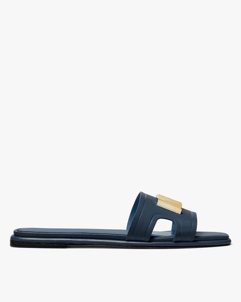Kippy Appliqued Leather Slip-On Slides