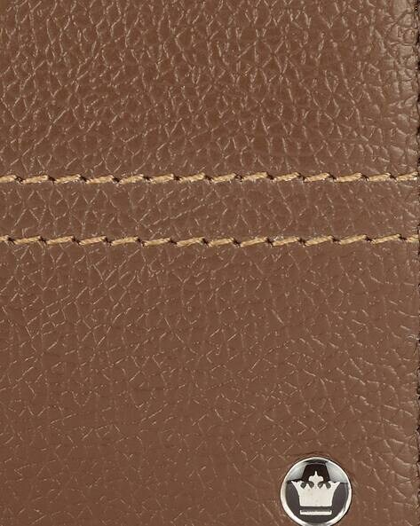 Buy Louis Philippe Men Brown Solid Leather Two Fold Wallet