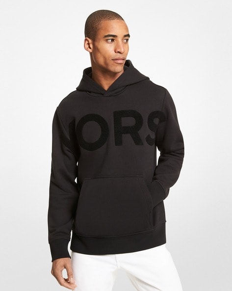 Buy Michael Kors Logo Print Hoodie with Kangaroo Pockets | Grey Color Men |  AJIO LUXE