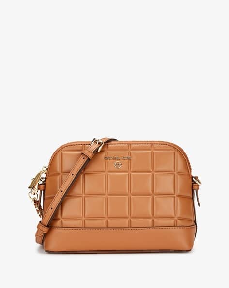 Buy Michael Kors Quilted Leather Dome Crossbody Bag Brown Color