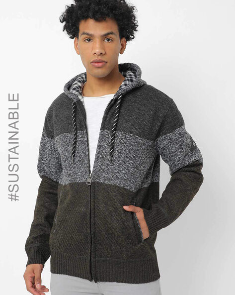 Chenille hooded sale cardigan