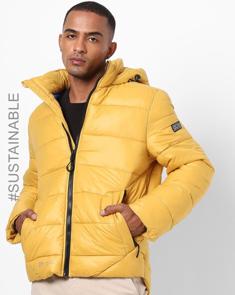 Zip-Up High Neck Puffer Jacket