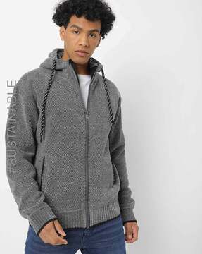 mens zip up hooded cardigan