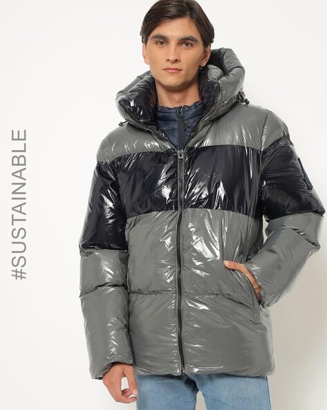 wax shine puffer jacket