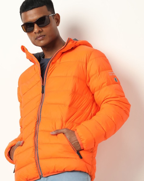 PENFIELD Contrast Puffa Hooded Orange Jacket - Mens from PILOT UK