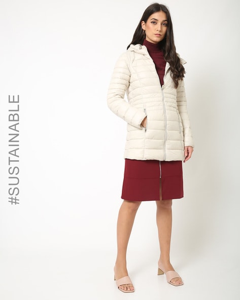 slim puffer coat womens