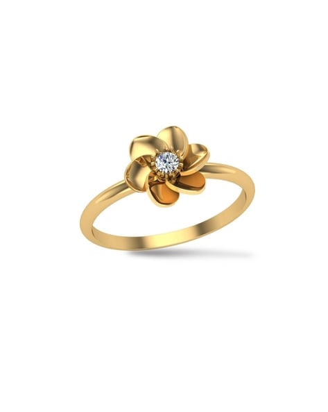 14k White Gold Heart Floral Design Ring
