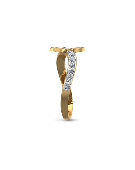 Unisex 18 Karat Yellow Gold 0.20 Karat White Diamonds Design Band Ring For  Sale at 1stDibs | unisex ring design gold, wide band ring designs, gold  here ring design