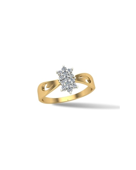 Rhodium American Diamond AD Finger Ring by Niscka-Ladies Ring Design