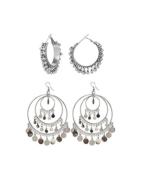 Round hot sale earrings silver