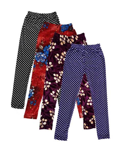 Buy Multicoloured Leggings for Girls by INDIWEAVES Online