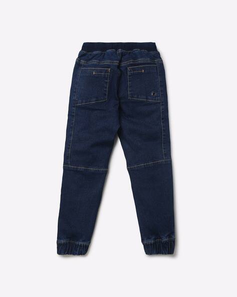 Lightly-Washed Denim Joggers view 2