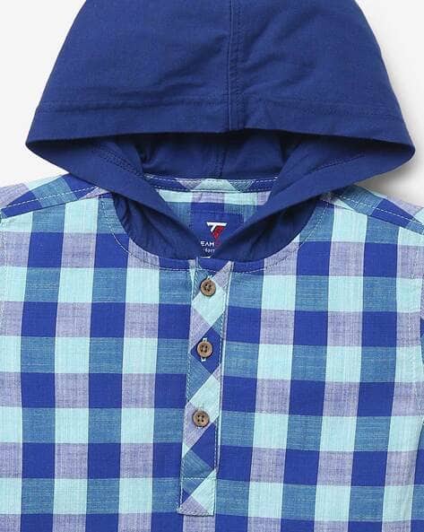 Checked Hooded Shirt view 3
