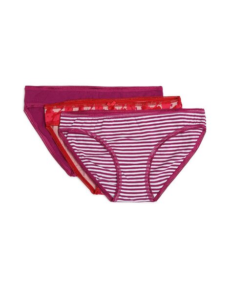 Jenni Striped Hipster Underwear (Medium, Pink Stripe) at