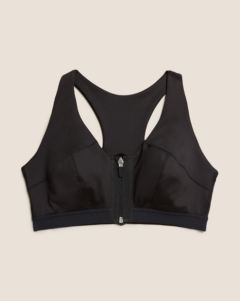 Buy Grey Marl Next Active Sports High Impact Zip Front Bra from Next USA