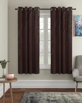 cortina eyelet curtain Pack of 2 Leaf Print Window Curtains-picture-24