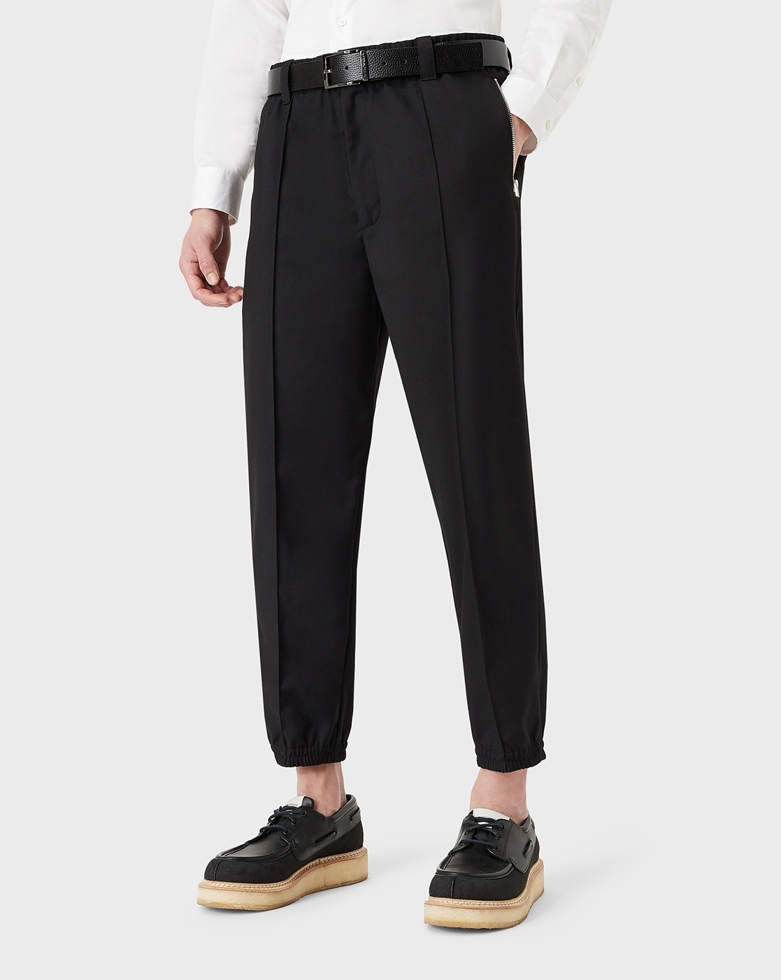 Buy EMPORIO ARMANI Relaxed Fit Pleat-Front Pants