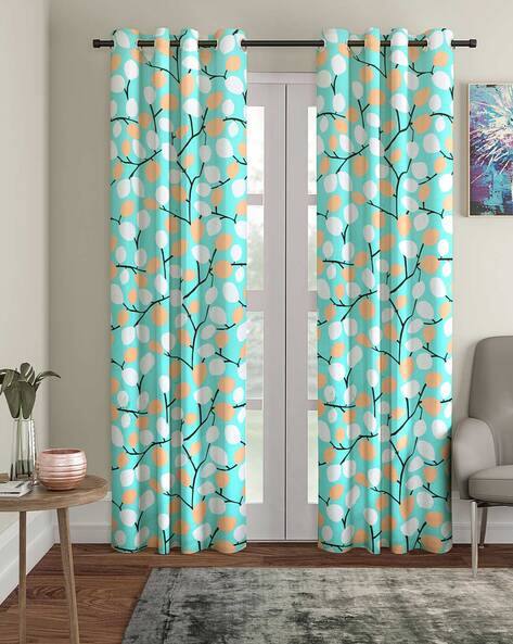 Cortina Eyelet Curtain Pack of 2 Printed Door Curtains