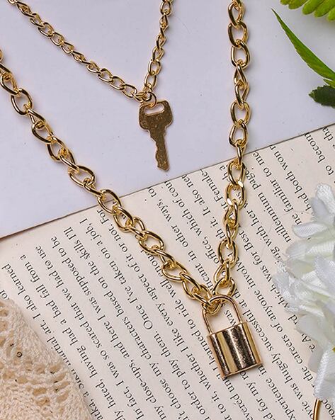 Gold & Purple Lock Me Necklace