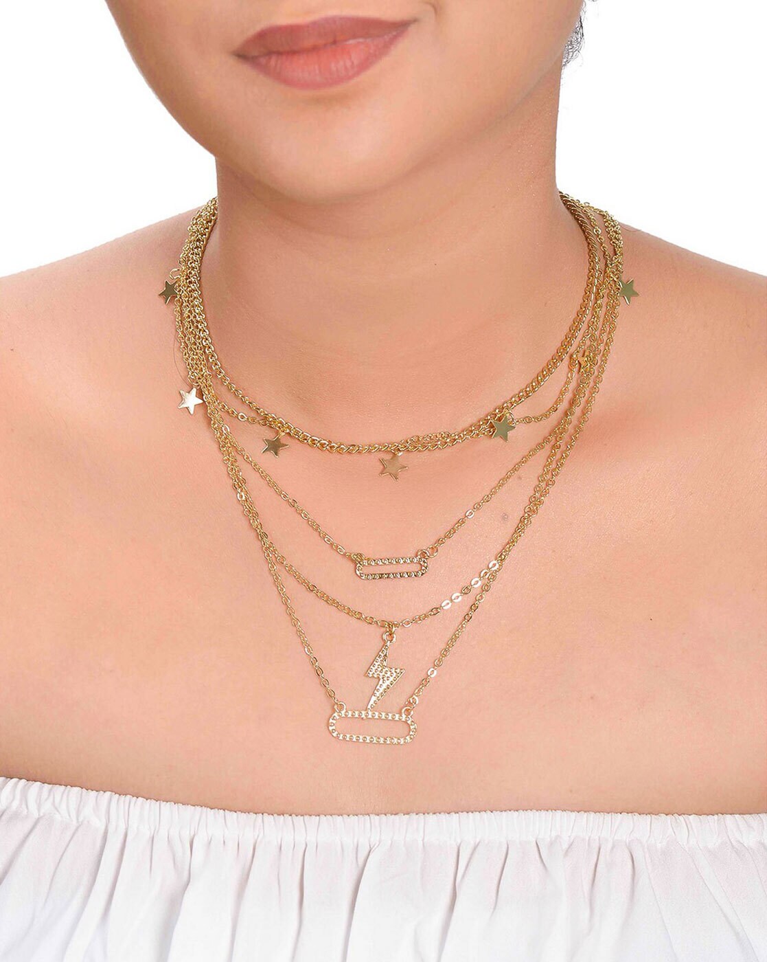 Buy Gold-Toned Necklaces & Pendants for Women by POPLINS Online