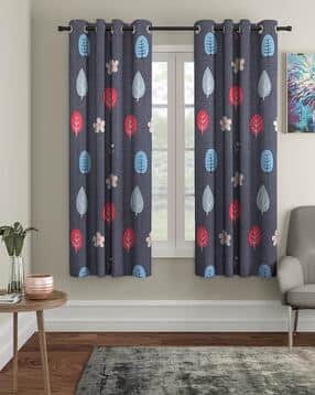 cortina eyelet curtain Pack of 2 Printed Window Curtains-picture-32