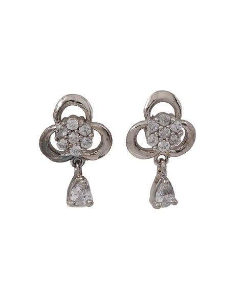 Pavé Flower Drop Earring | SHASHI Flower Earring