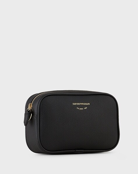 Buy EMPORIO ARMANI Crossbody Bag with Embossed Logo | Black Color Women |  AJIO LUXE