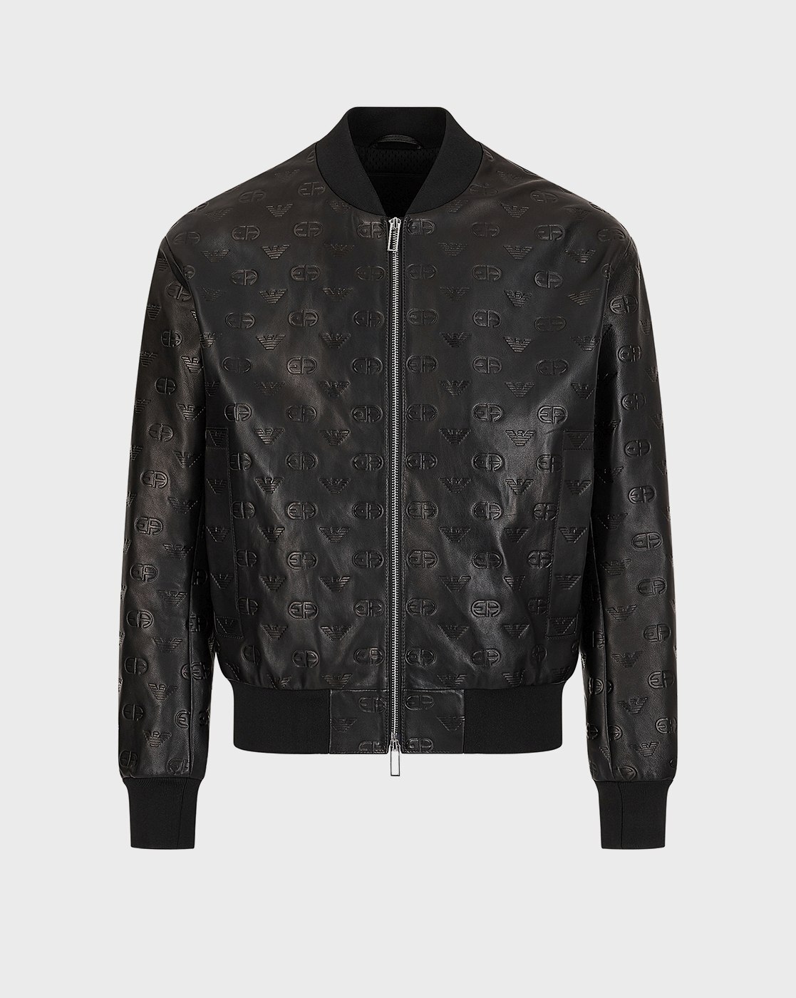 Leather Monogram Bomber Jacket | Size 48