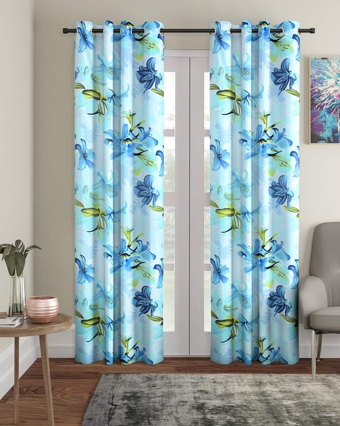 Blue Curtains Accessories For Home Kitchen By Cortina Eyelet Curtain ...