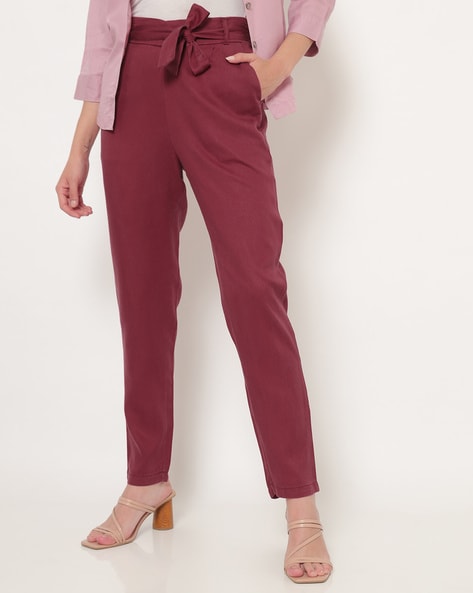 Buy Dusty Rose Paper Bag Pant | Kraus Jeans