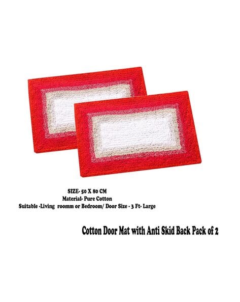 AAZEEM Pack of 2 Anti-Skid Cotton Door Mats 20"x 32"